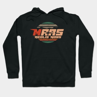 Mars Mount sharp Aeolis Mons logo badge blue sunset Hoodie